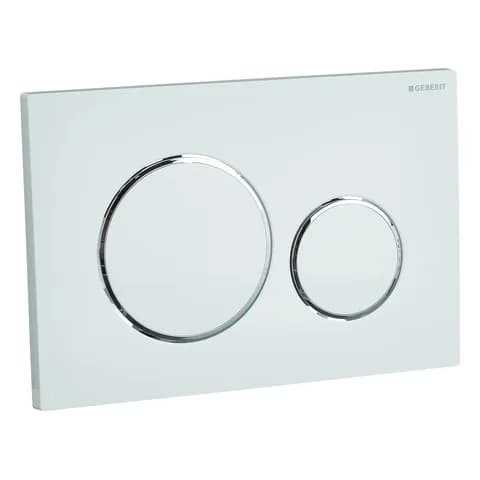 Geberit Placca di comando Geberit Sigma20 bianca con anelli cromati