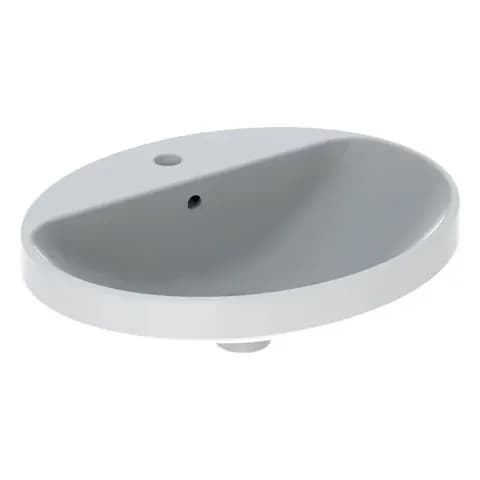 Geberit (ex Pozzi Ginori) Lavabo da incasso soprapiano ovale Geberit VariForm 55x45 cm con foro rubinetto