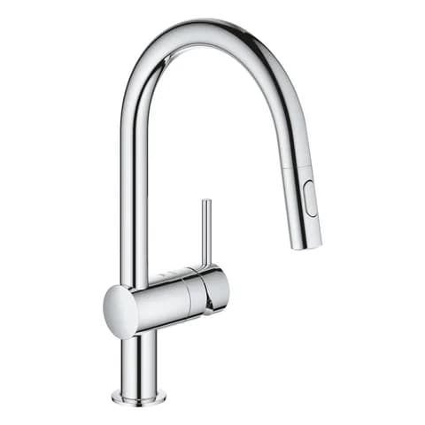 Grohe Grohe Minta miscelatore cucina bocca alta con doccetta estraibile, cromo