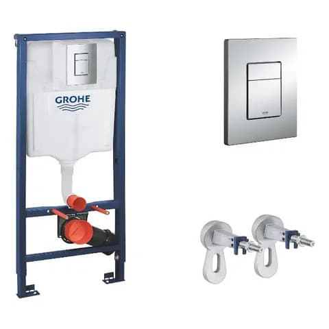 Grohe Set Grohe Rapid SL 3 in 1: telaio con cassetta, staffe a muro e placca Skate Cosmopolitan
