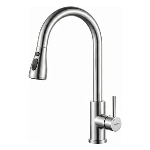 Ibergrif Ibergrif miscelatore cucina con doccetta estraibile, acciaio inox spazzolato