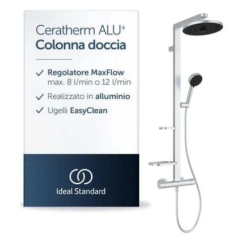 Ideal Standard Ideal Standard Ceratherm Alu+ sistema doccia termostatico, alluminio silver