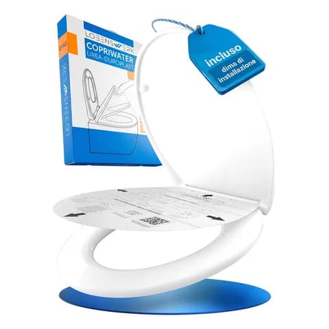 LOBENSWERK Sedile WC universale ovale con chiusura rallentata e sgancio rapido